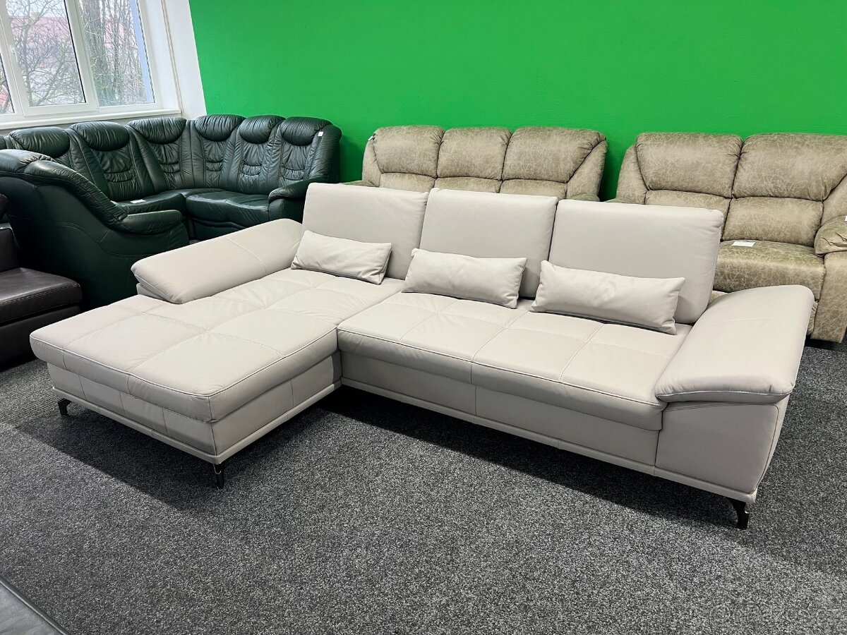 Sedací souprava rohová - kůže - NEPOUŽITÁ