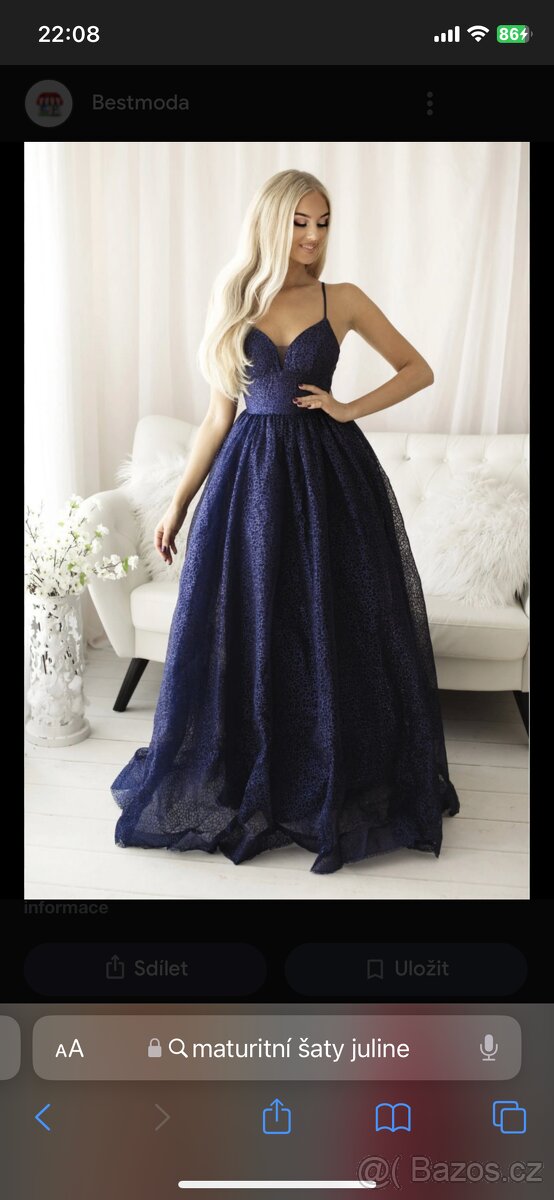 Tmavě modré maturitní plesové šaty S
