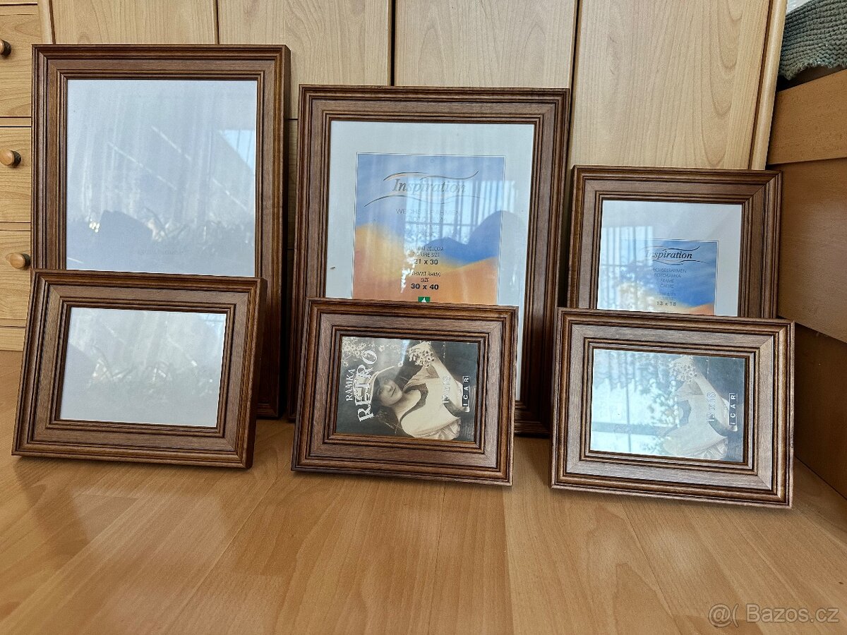 Dřevěné rámečky masiv 6 ks