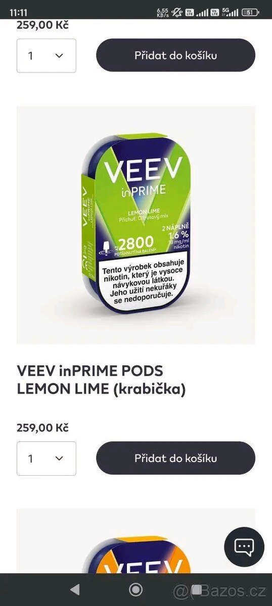 Veev inprime náplně