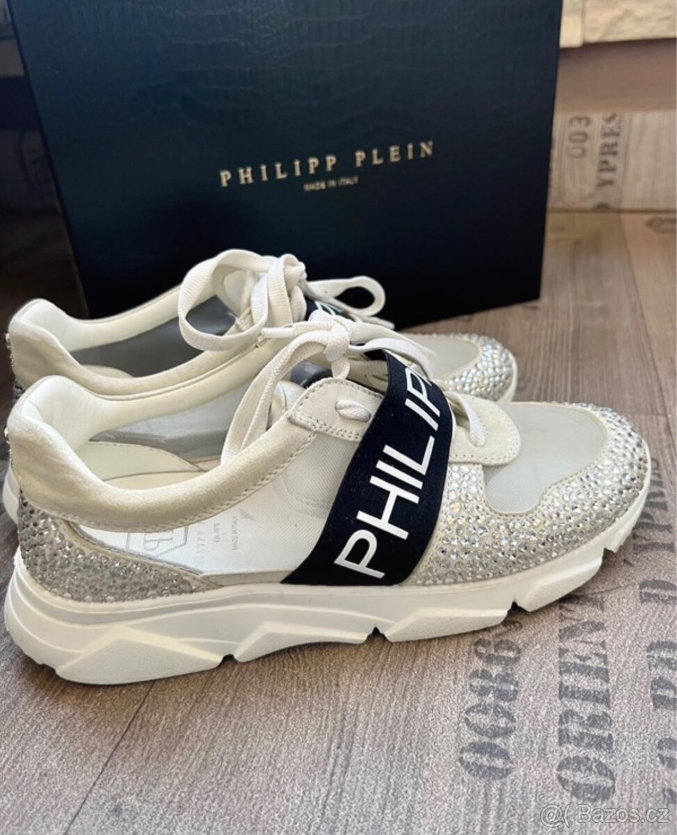 Philipp Plein Runner Crystal bílé dámské sneakers boty