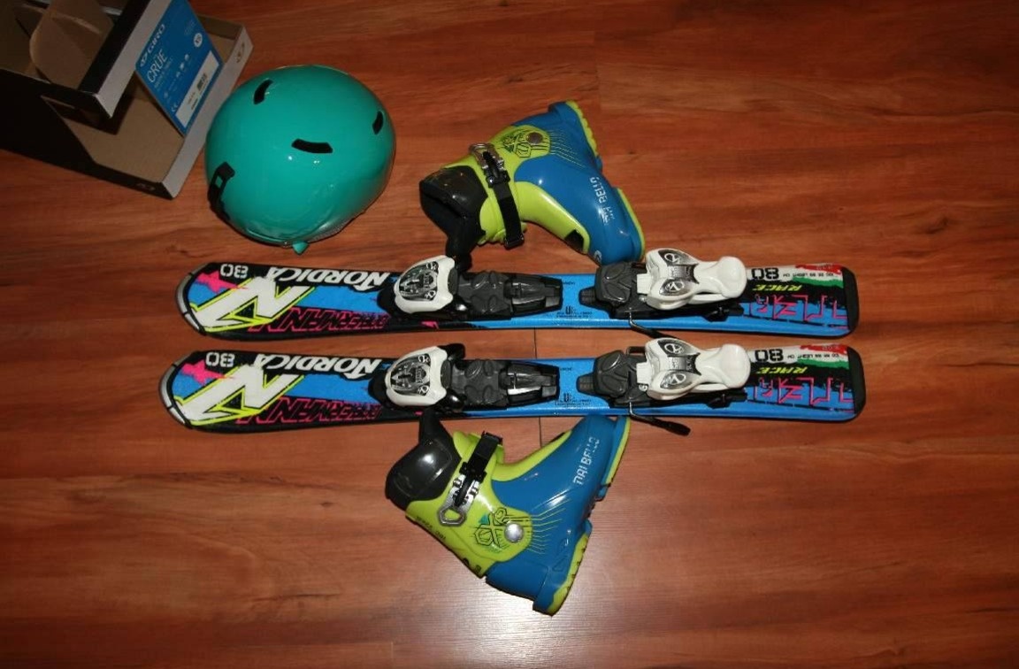 detské lyže Nordica 80 cm , lyžiarky dalbello