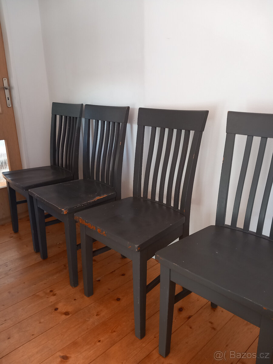 ikea židle masivní dřevo