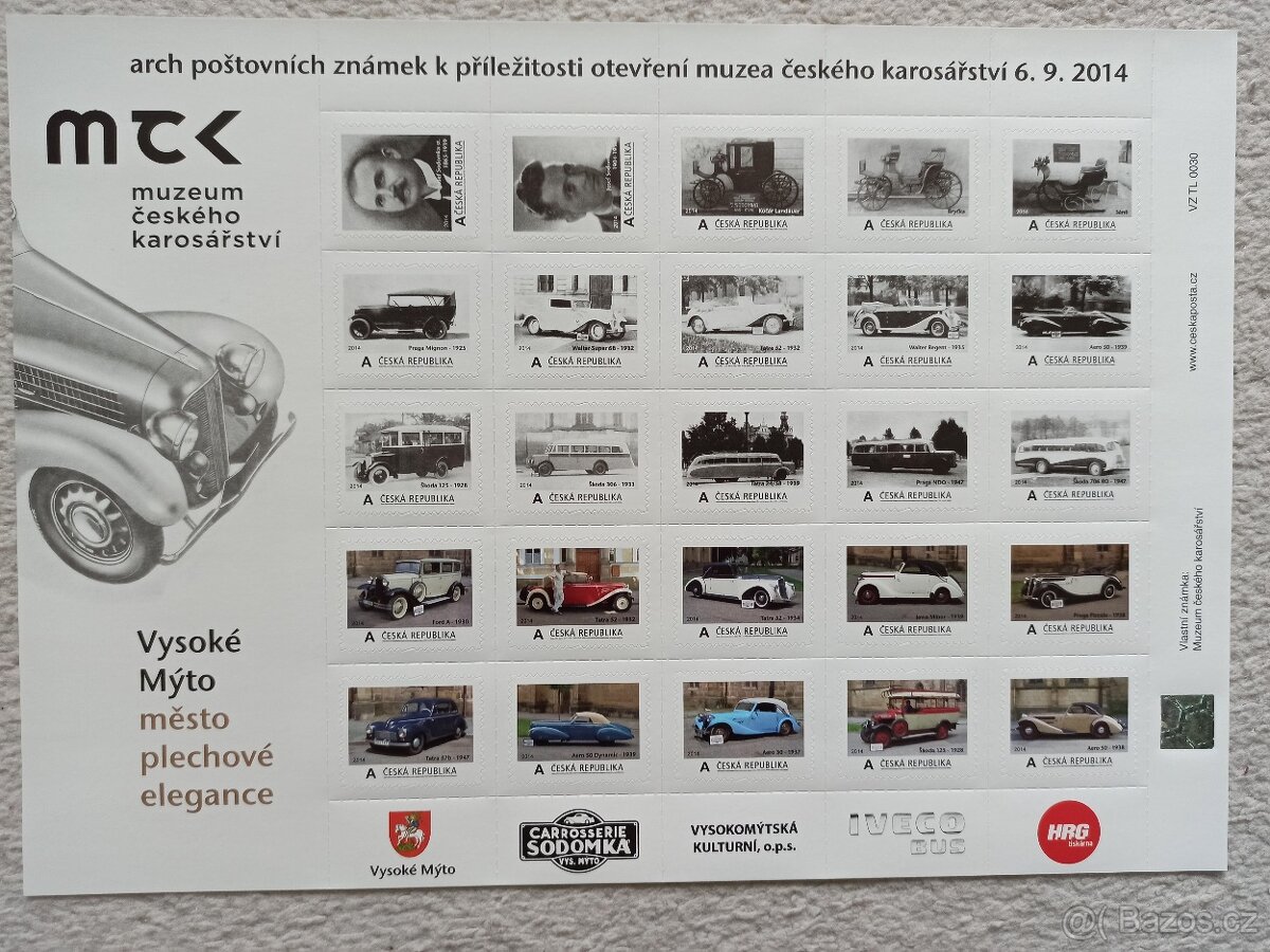 známky Muzea českého karosářství