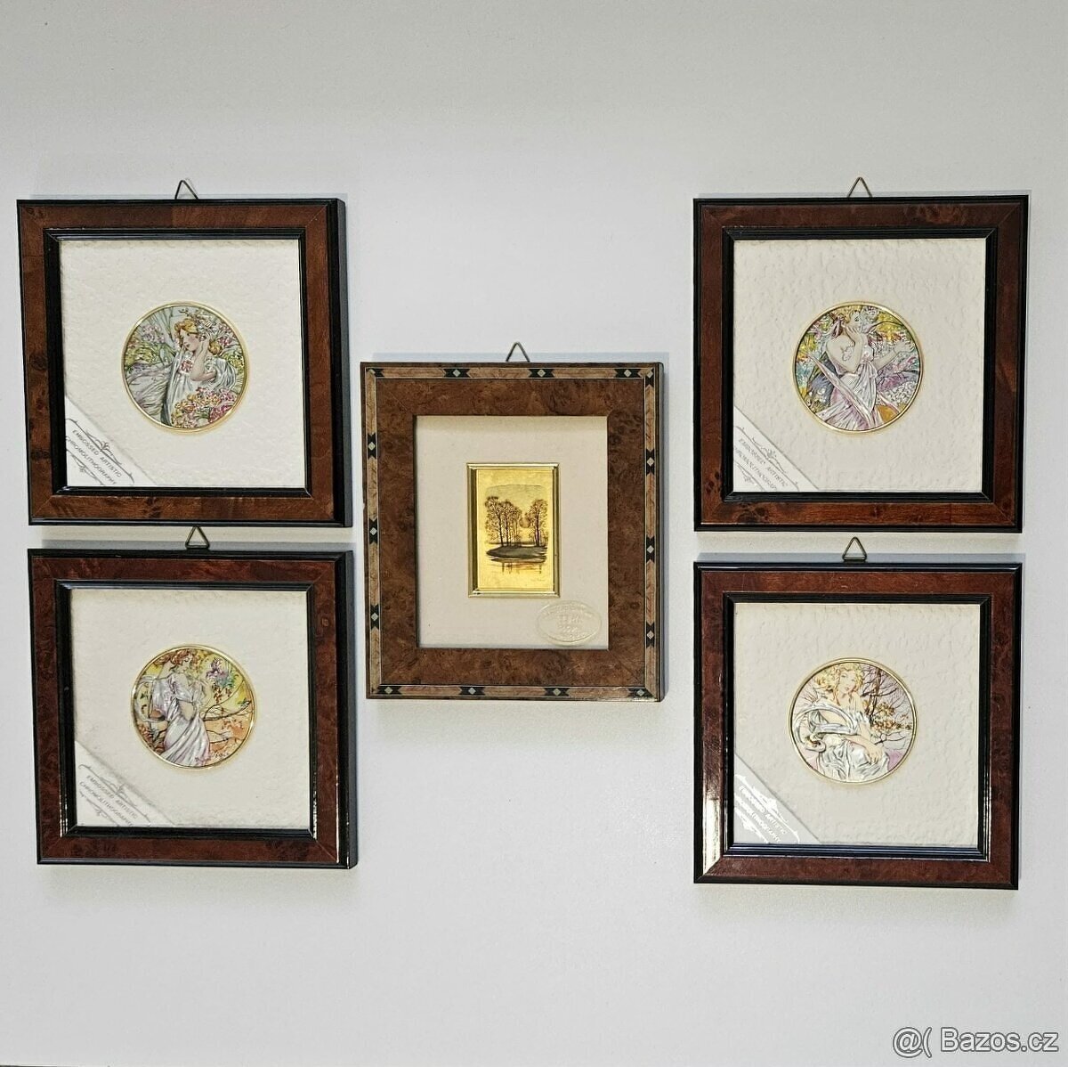 STAROŽITNÉ STŘÍBRNÉ PLAKETY - RUČNÍ MALBA