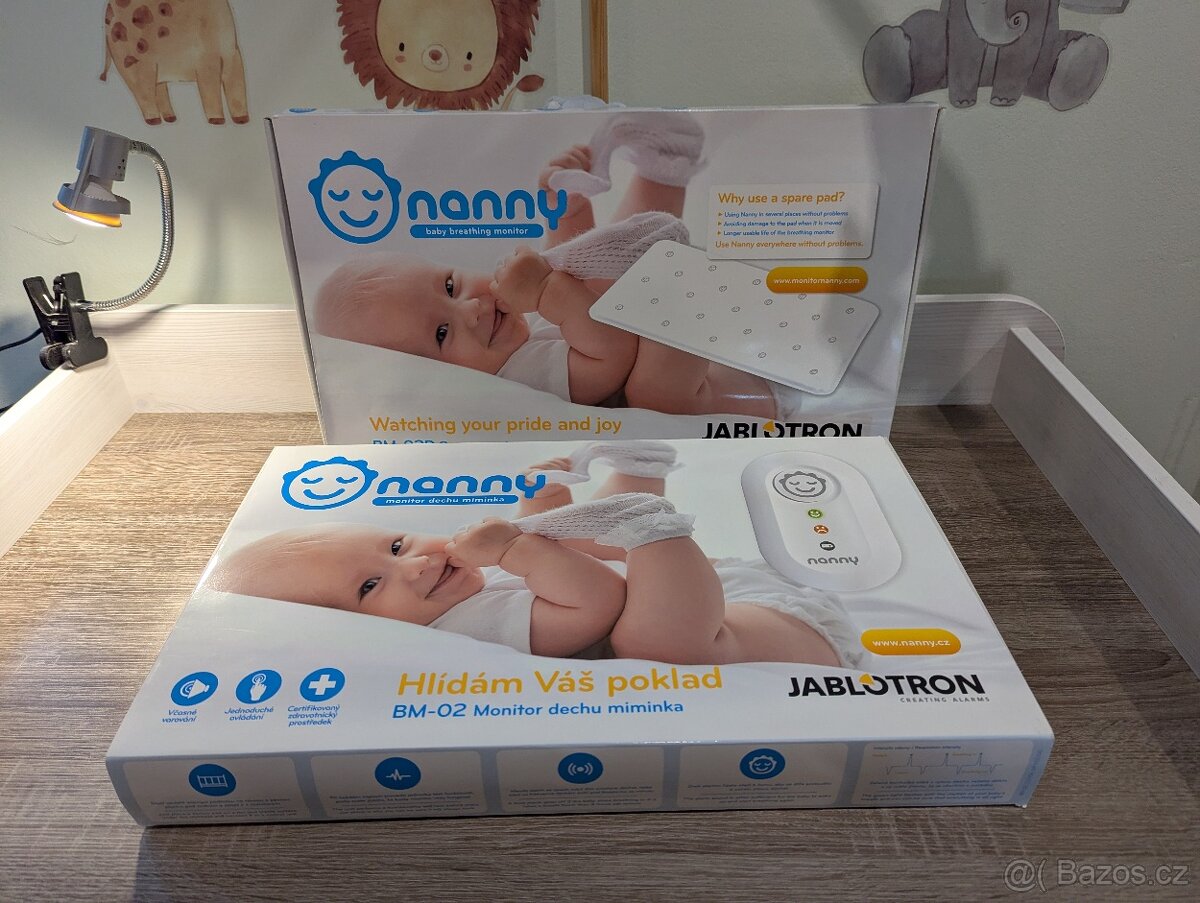 Monitor dechu Jablotron Nanny BM-02 + 2 podložky