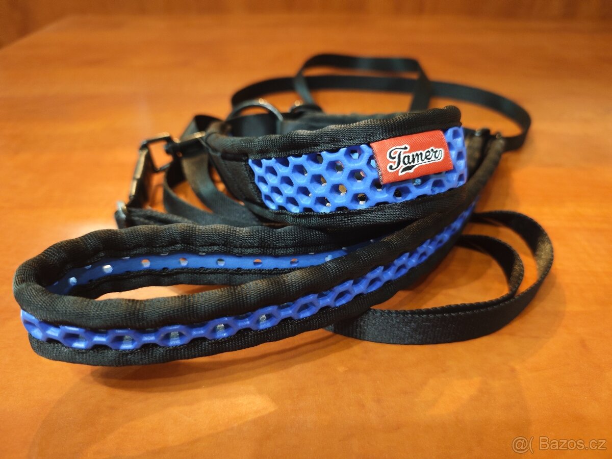 Sada Tamer obojek modrý + vodítko 3m