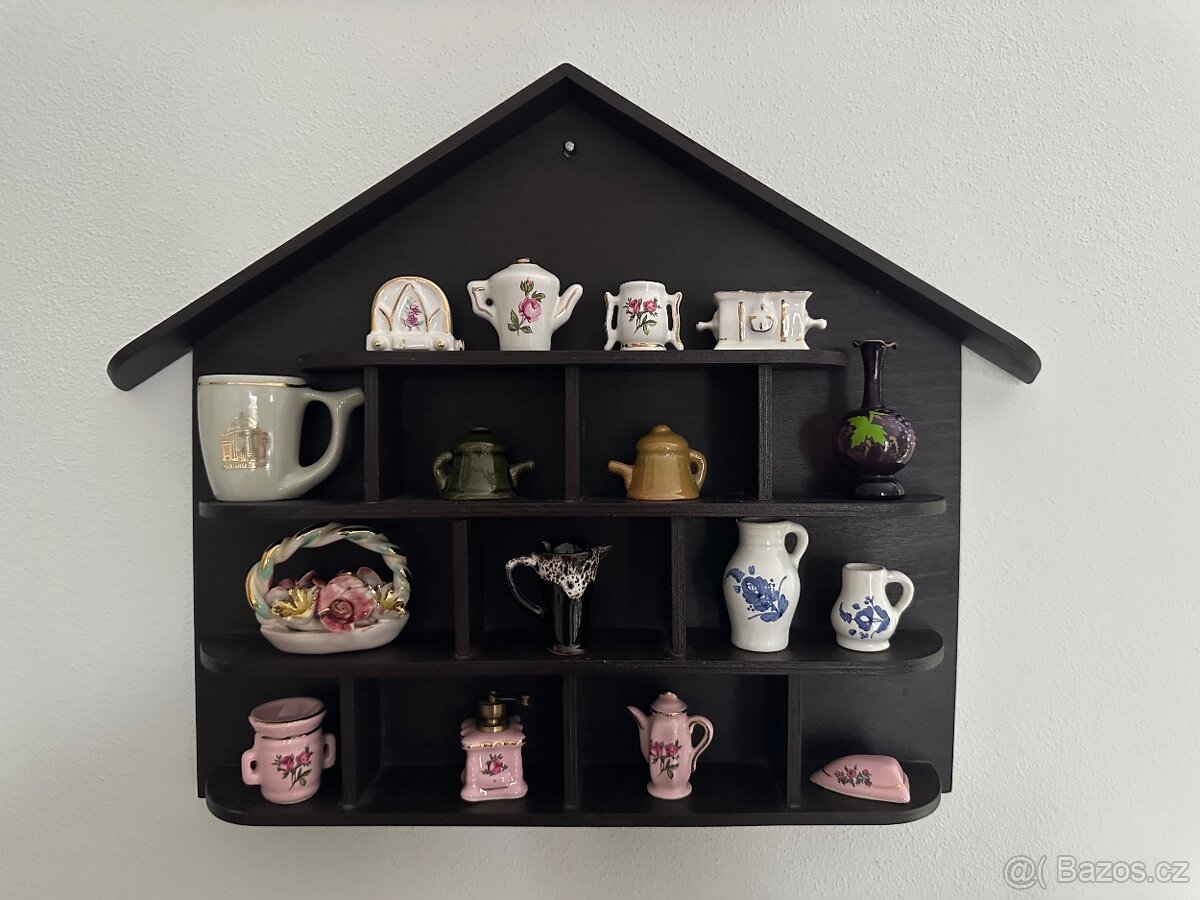 Retro miniatury + polička domeček.