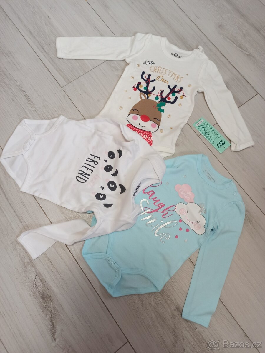 Body dlouhý rukáv. Vel. 80 a 86.NOVÉ