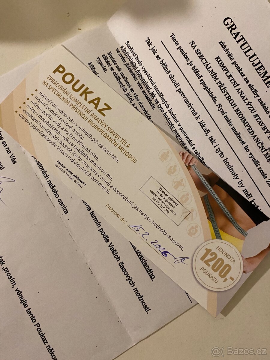 Dárkový poukaz Kompletní analýza stavby těla (bioimpedance