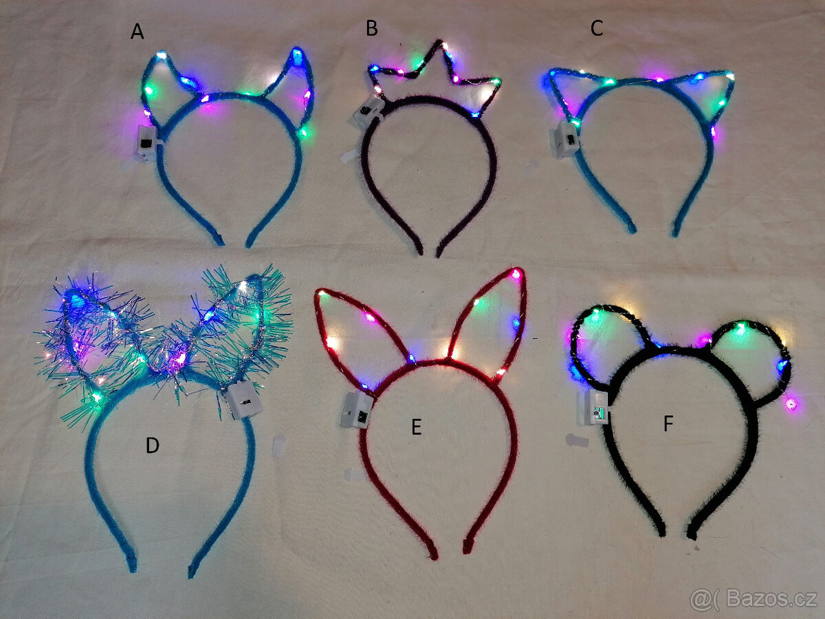 LED čelenky s oušky