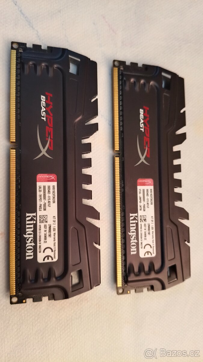 Kingston HyperX 2x4GB, DDR3, 1600MHz