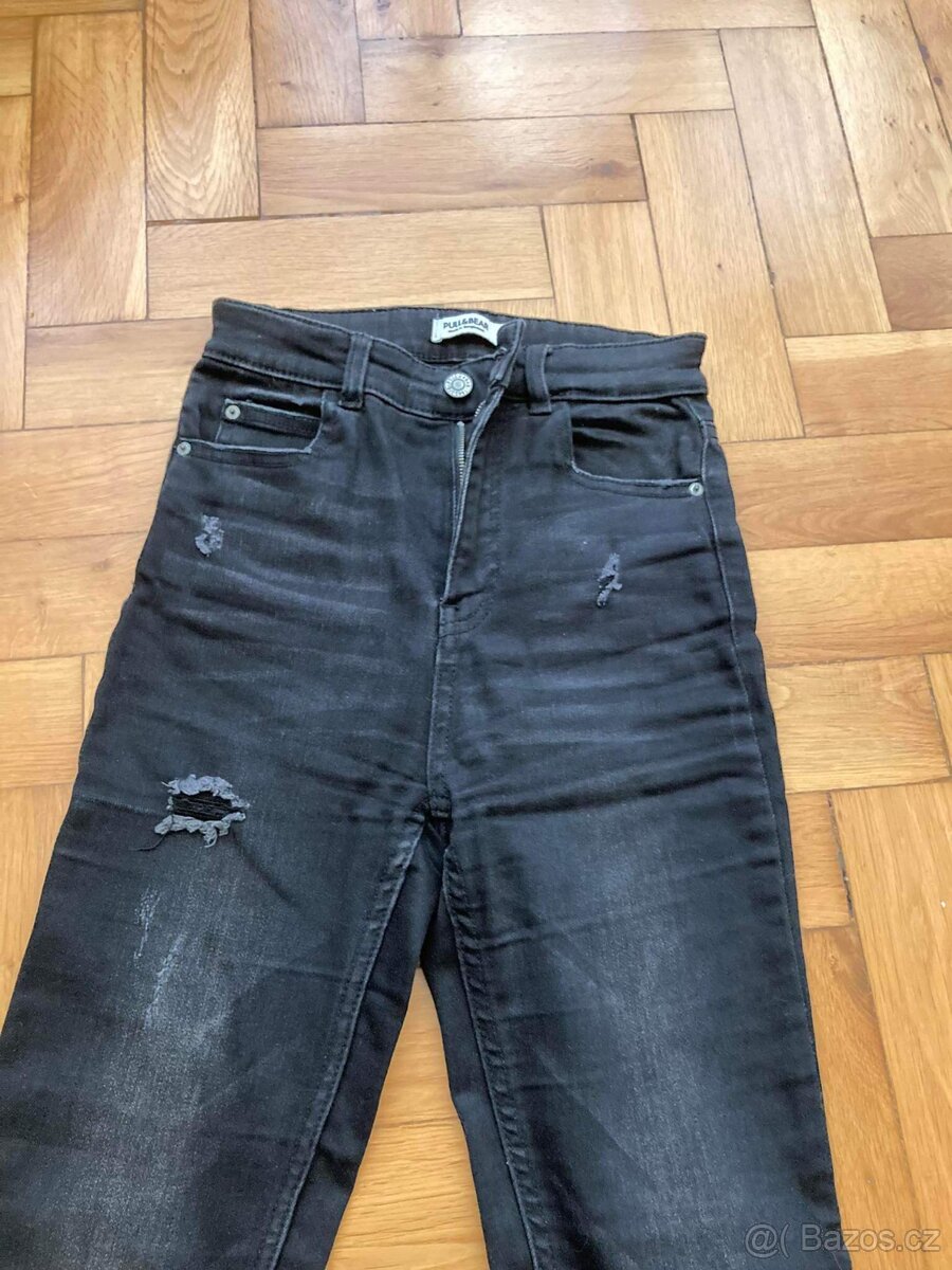 černé rifle Pull&Bear vel.32