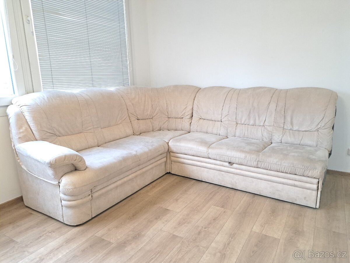 Zánovní rohová sedací souprava rozkládací