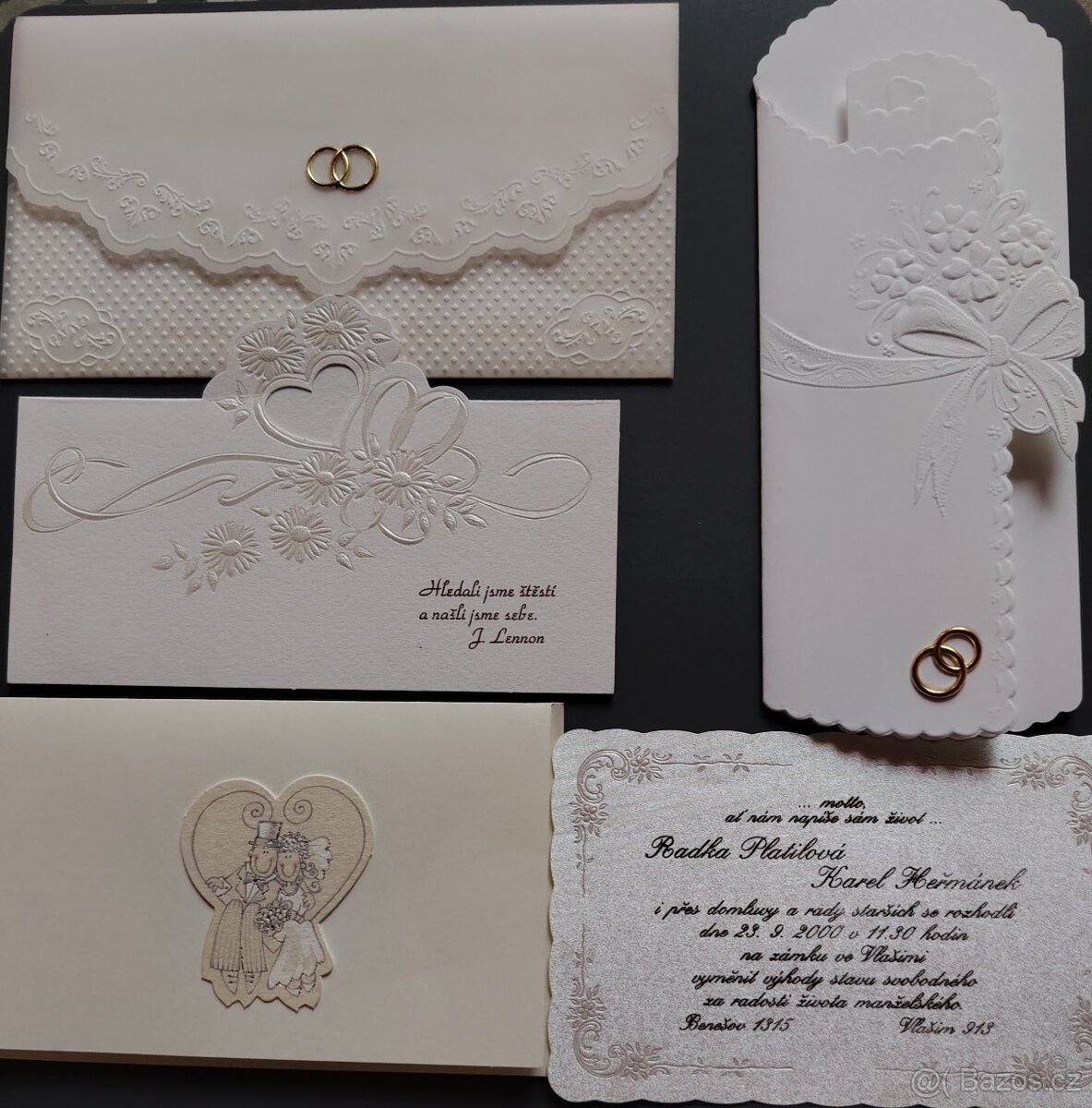 Prodám pět zajímavých svatebních oznámení