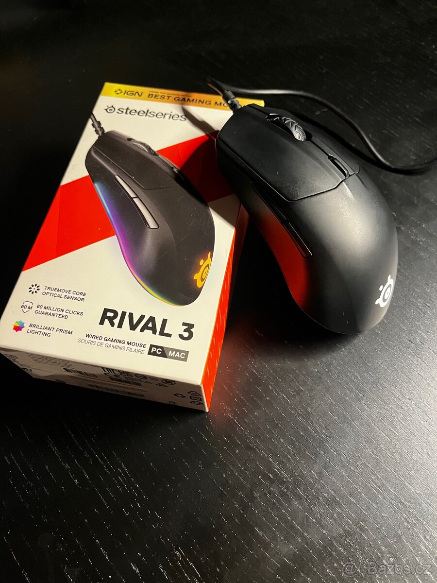 SteelSeries Rival 3 – drátová herní myš + krabice