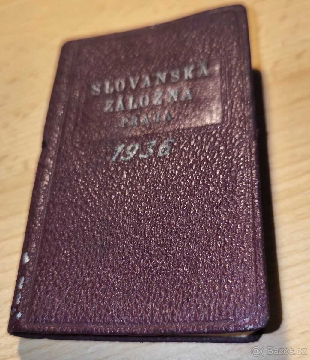 Historický záznamníček s informacemi, 1936.