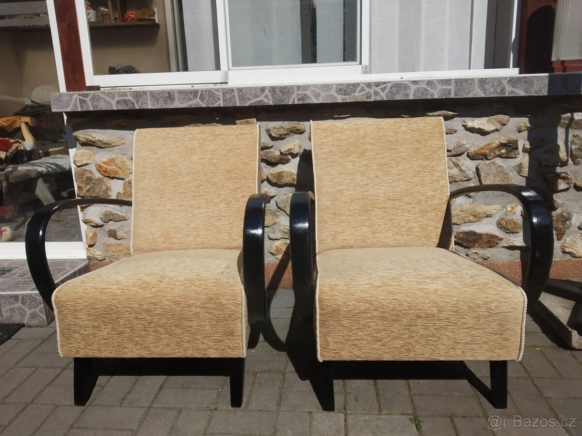 Křesla J.Halabala,typ C Kanadky.Po renovaci.