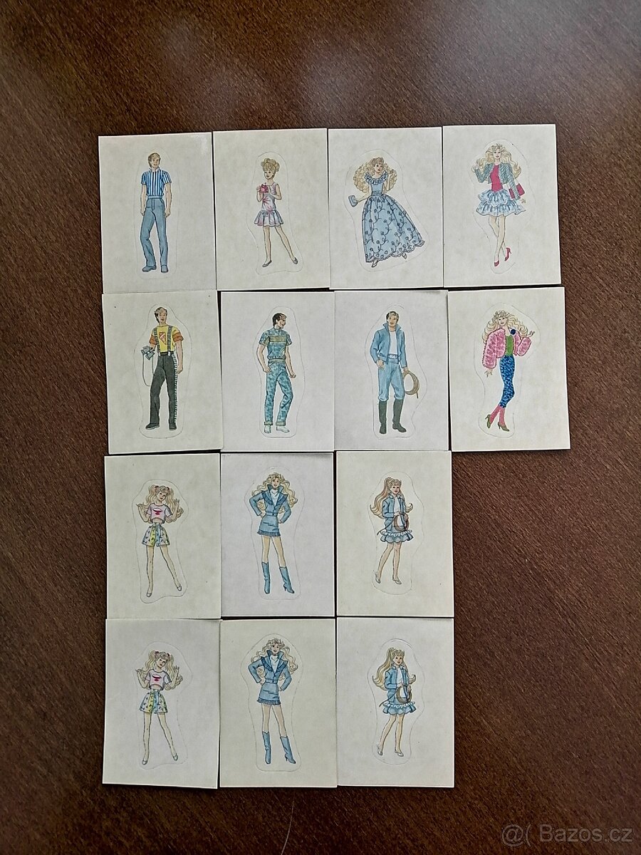 Sbírka retro samolepek Barbie