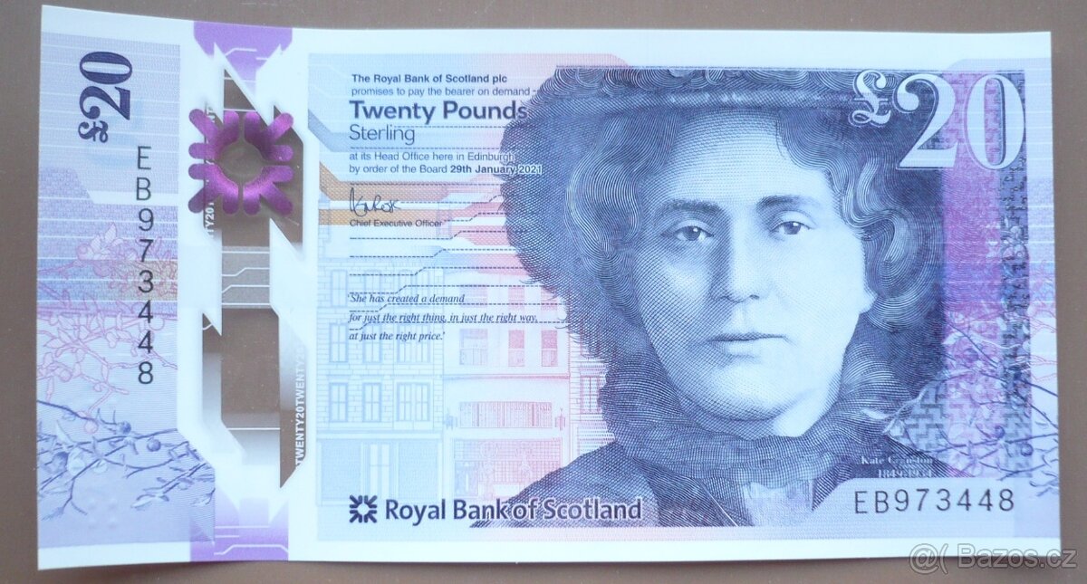 Bankovka, Skotsko, 20 pounds, ročník 2021