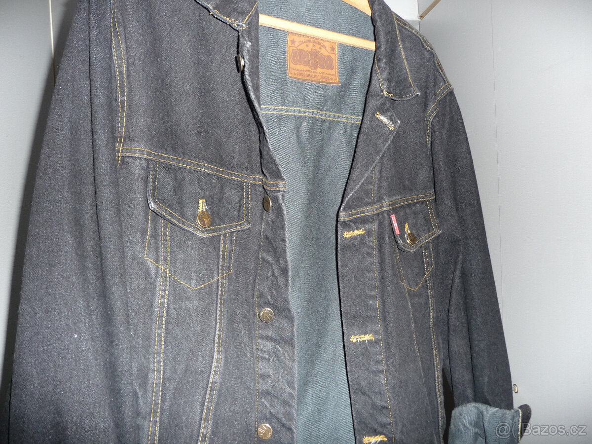 Bunda - džíska jeans riflová pánská černá -vel. XL