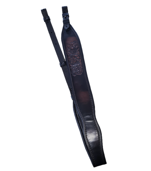 Kožený řemen na zbraň podšitý, retro zapínání šroubkem