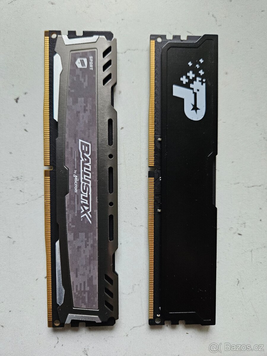 8GB RAM DDR4 (2x4GB) – Crucial Ballistix & Patriot