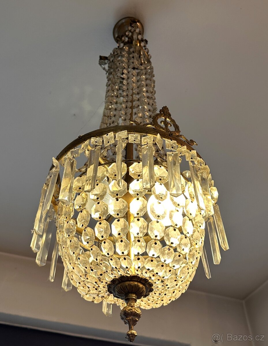 Velký křišťálový lustr – empírový styl, 103 cm