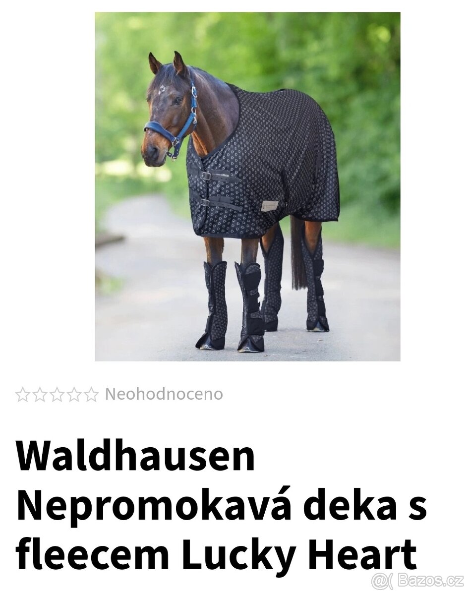 Výběhová deka s fleecem Waldhausen Lucky Hearts