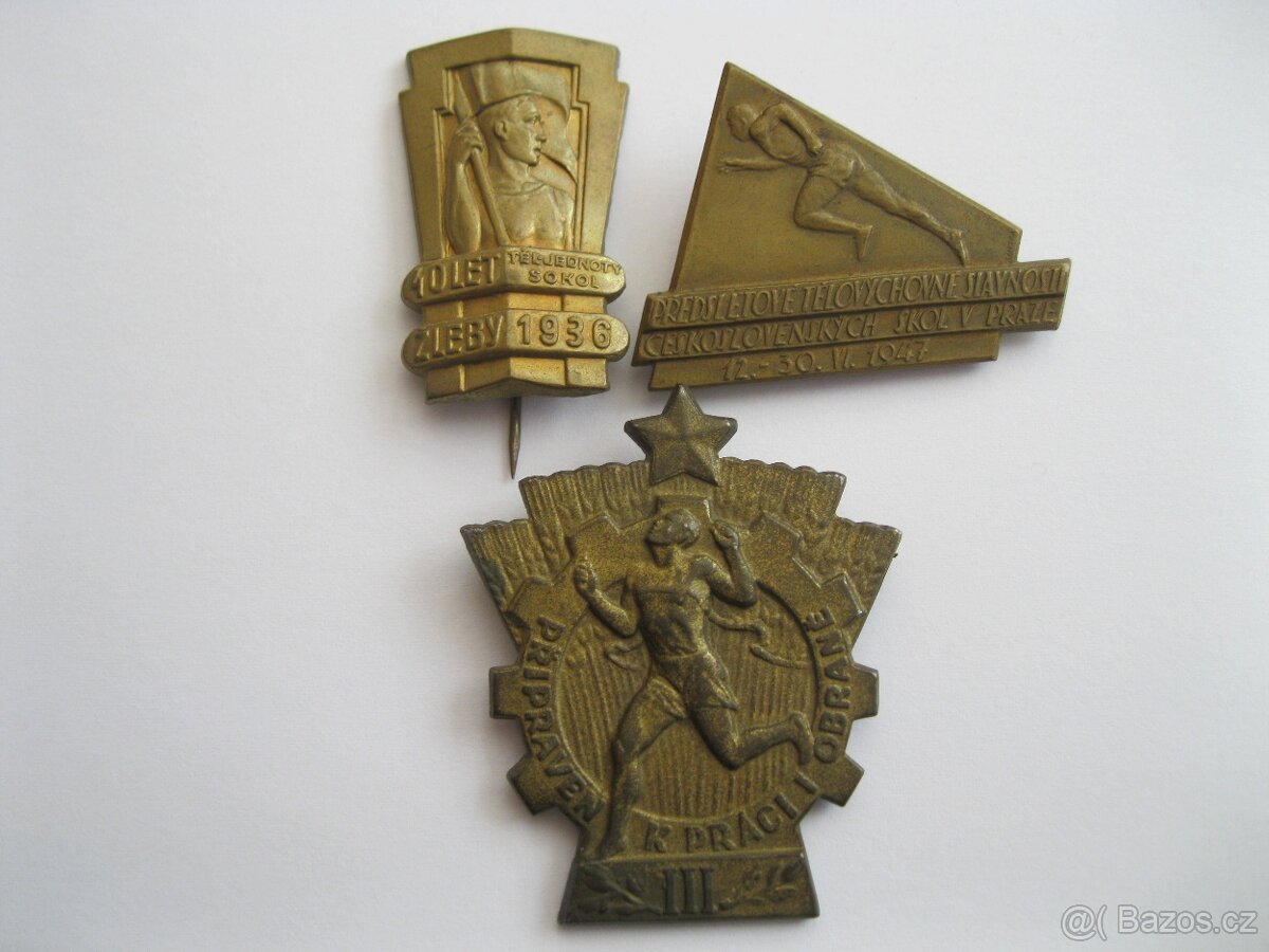 3 x odznaky - 30 tá - 40tá léta