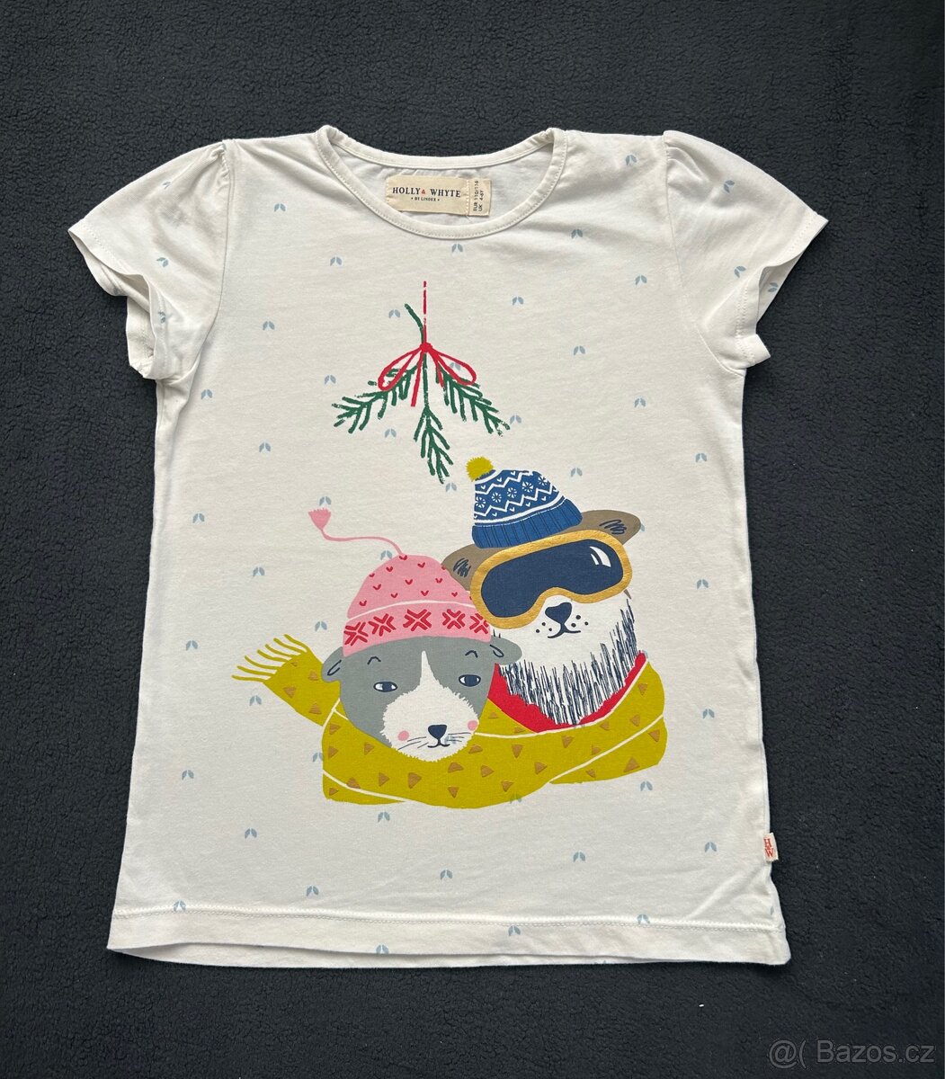 Dívčí vánoční tričko značky LINDEX - vel. 110/116