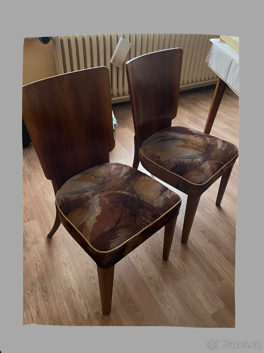 Židle Halabala 4ks a stůl zdarma