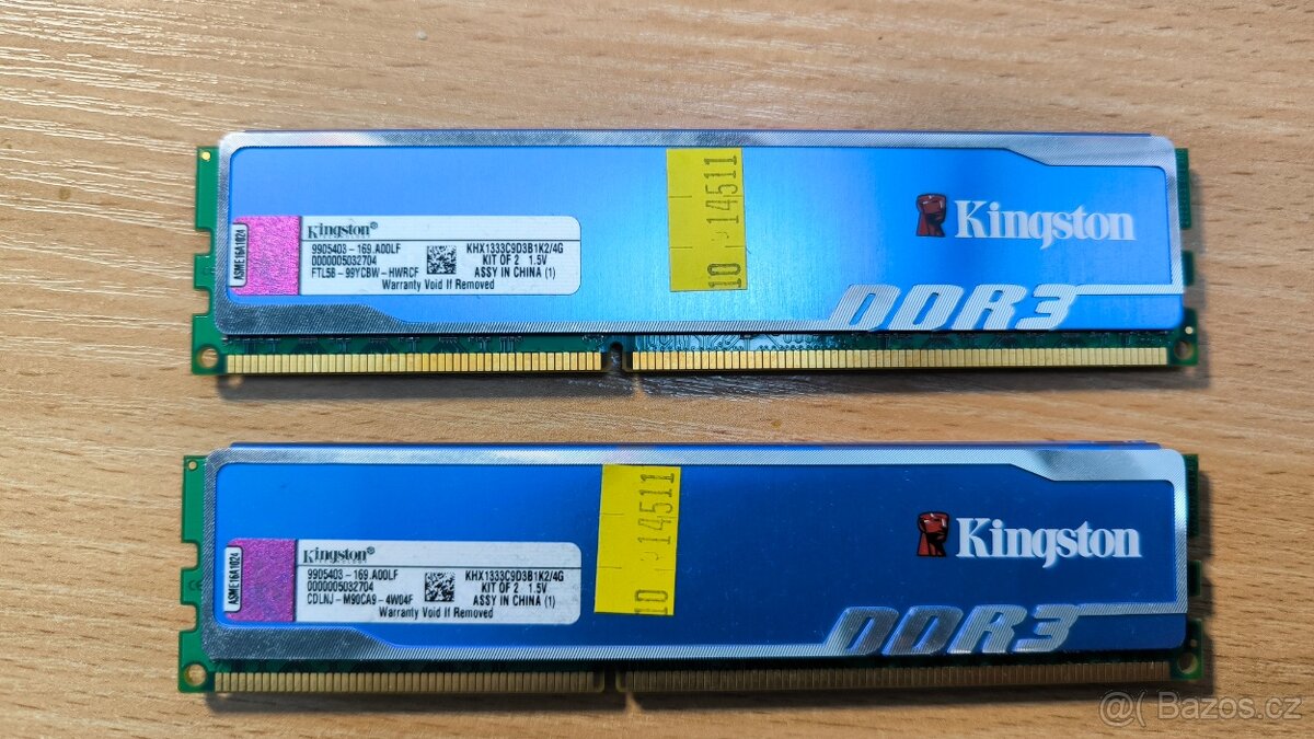 Kingstone DDR3-1333 2x2GB a DDR3-1600 2x2GB