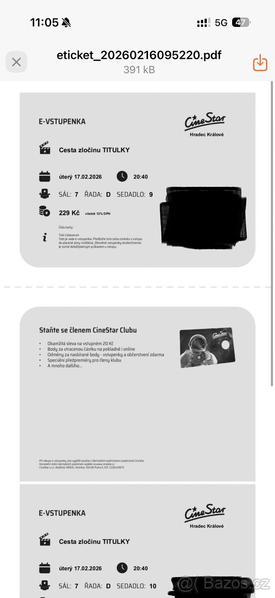 2x Cinestar vstupenka - Cesta Zločinu