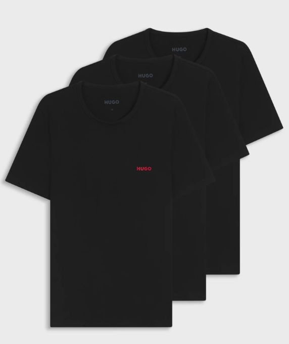 3x černé tričko HUGO BOSS (3-pack) - vel. M