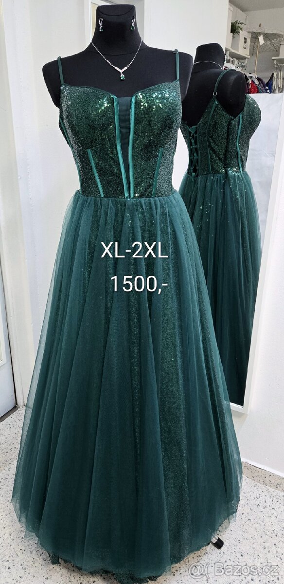 NOVÉ plesové šaty SMARAGDOVÉ