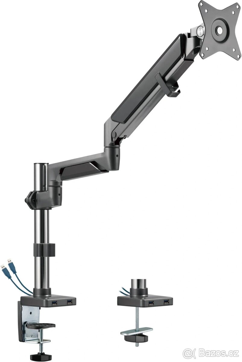 Držák na monitor AlzaErgo Arm S105B Premium USB vesmírně čer