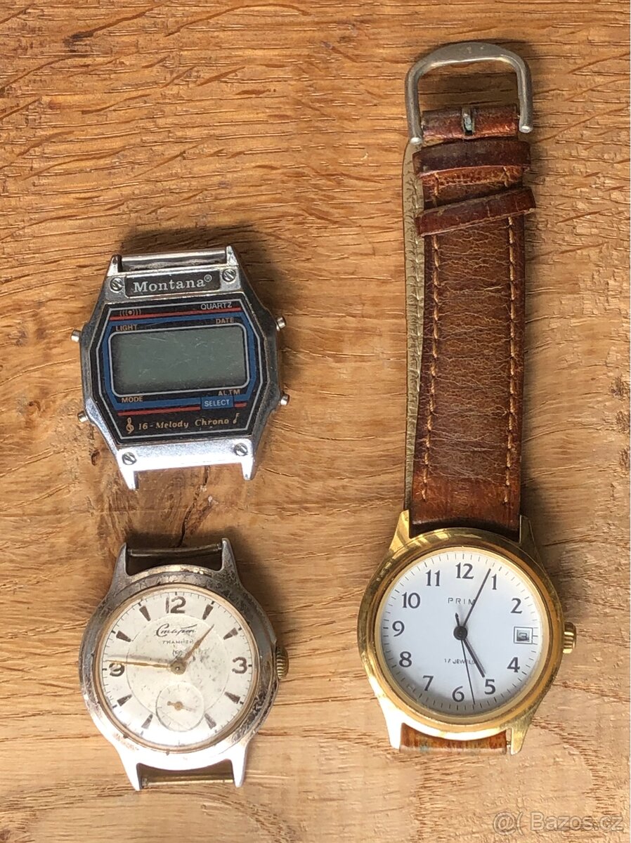 Hodinky Prim, digitálky Montana, staré CCCP