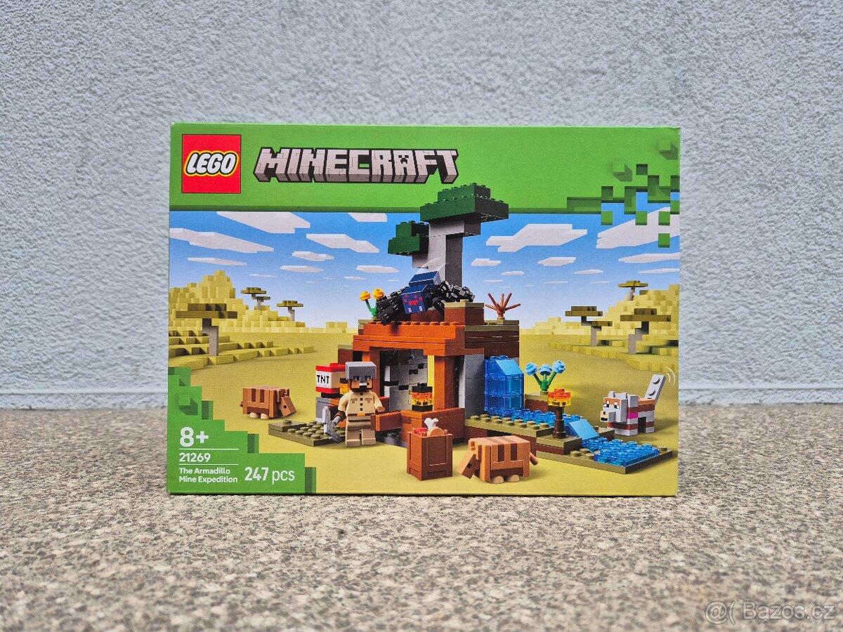 Stavebnice Lego 21269 Minecraft - Výprava do dolu a pásovec