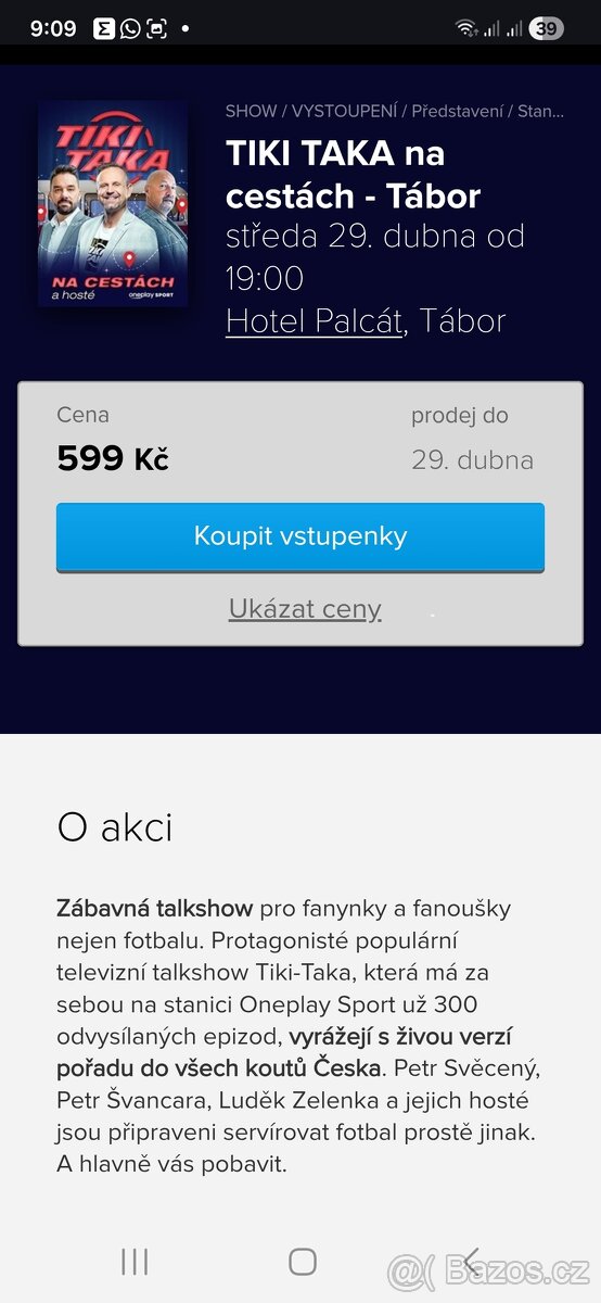 Vstupenky na TIKI TAKA v Táboře