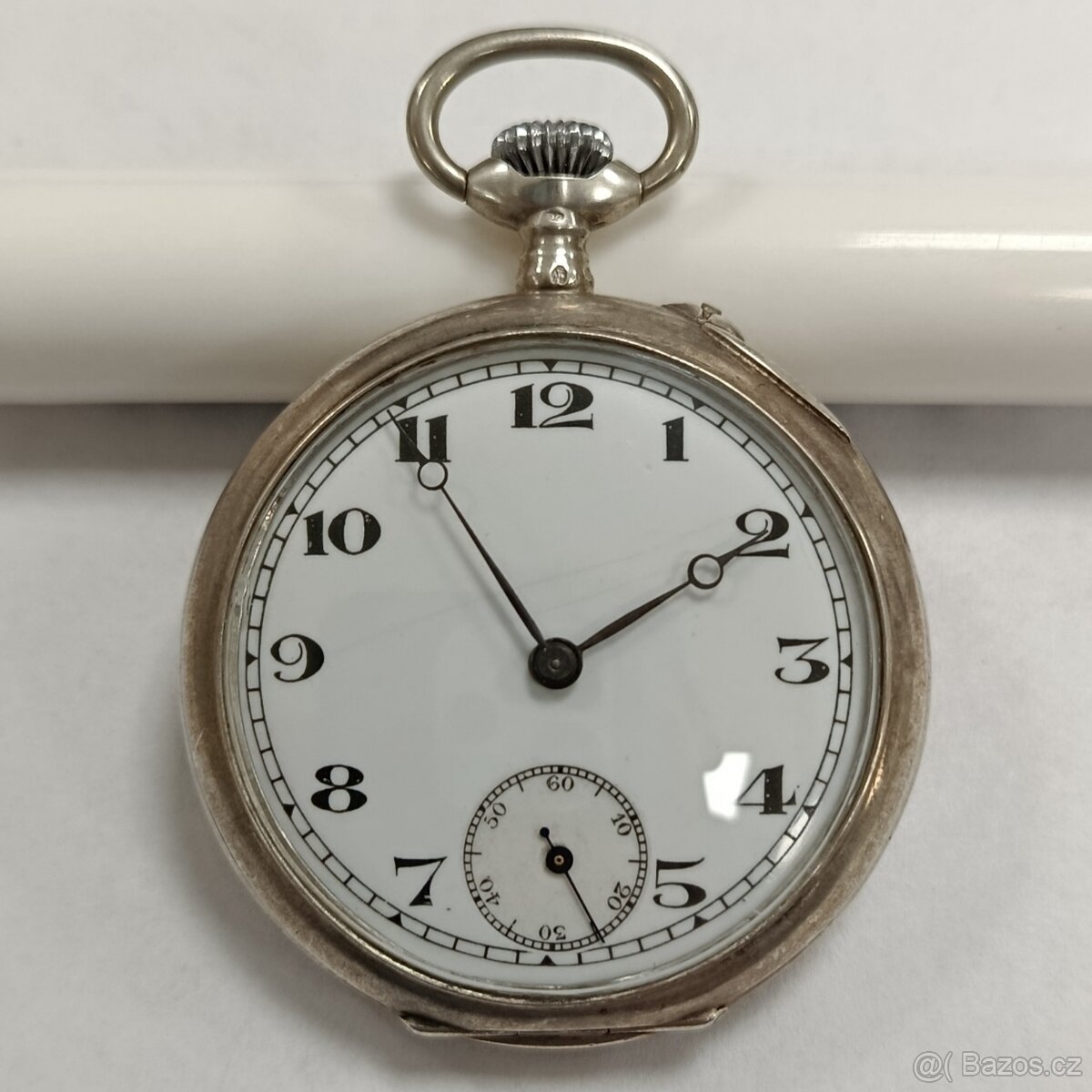 Starožitné stříbrné kapesní hodinky Cilindre