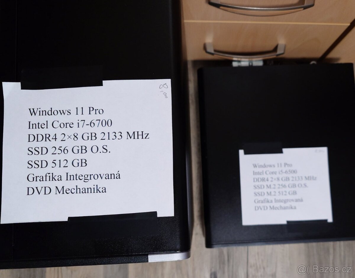 i7 6700 a i5 6500 16gb DDR4, ssd 256gb + 512gb