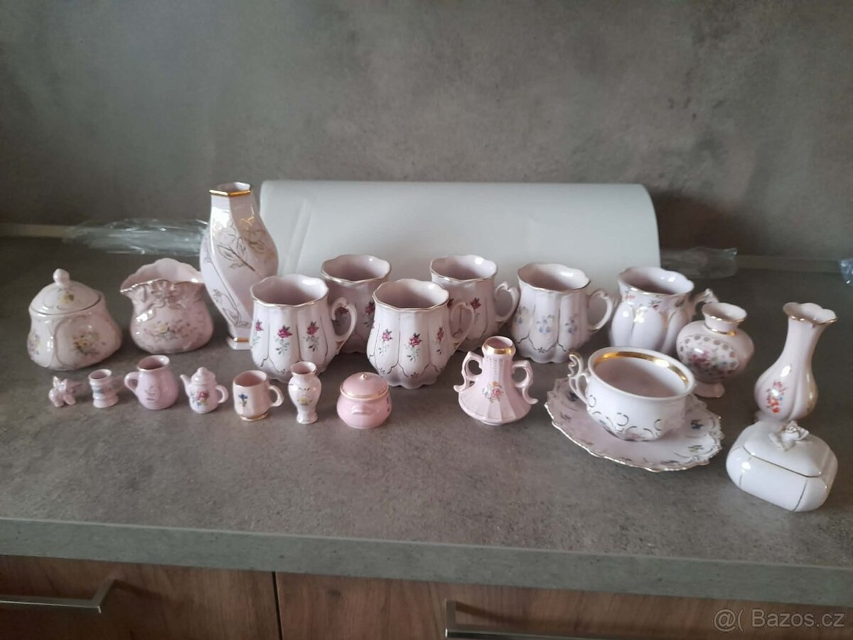 prodám růžový porcelán
