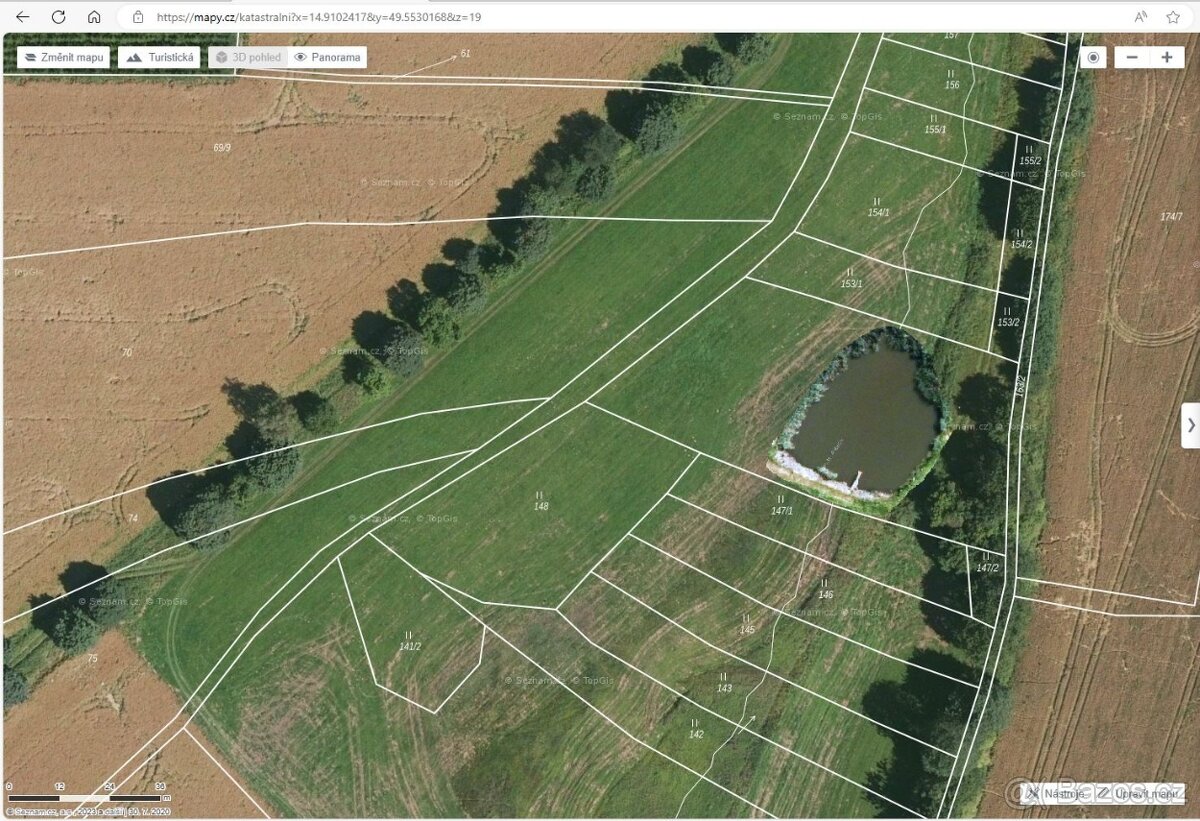 Prodám pozemek na rybník