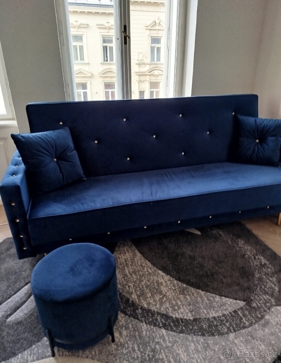 Rozkládací pohovka+taburet