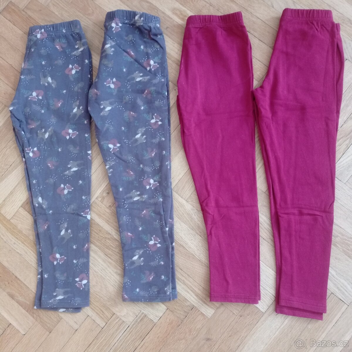 4x zateplené legíny 122/128 (dvojčata)