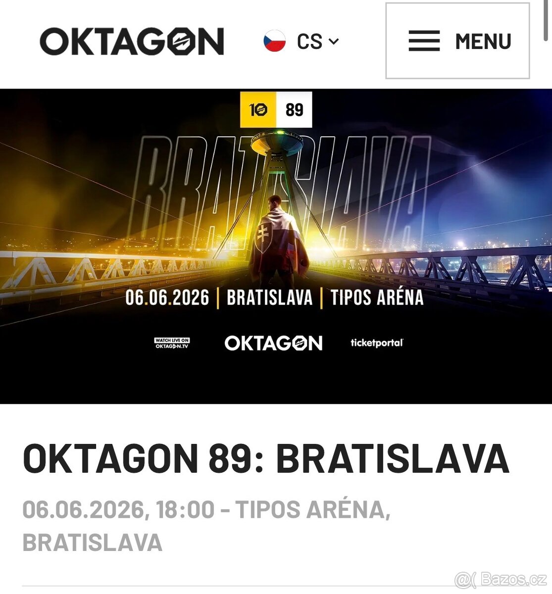 2 Vstupenky na Oktagon 89 6.6.2026