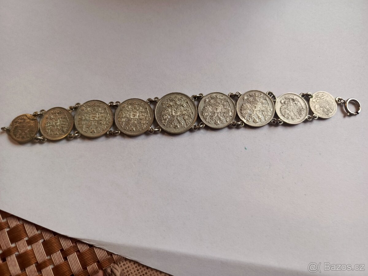 Stříbrný náramek starožitný