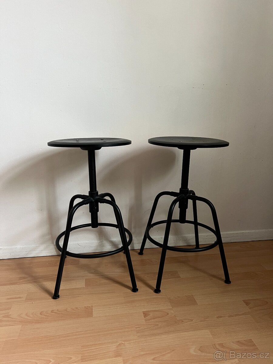 IKEA KULLABERG – 2× barová židle/stolička, černá