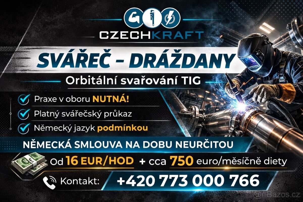 PRÁCE V NĚMECKU - SVÁŘEČ - DRÁŽĎANY